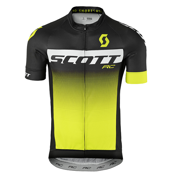 2017 Scott Rc nero bianco giallo Maglia Ciclismo Manica Corta 73945-PI