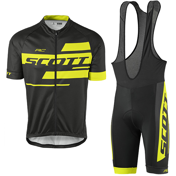 2017 Scott Rc nero giallo Nuovo abbigliamento Ciclismo Completo Maglia Ciclismo Corta e Salopette 82783-MV