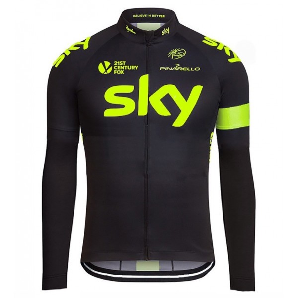 2016 Sky Team Fluo edizione Maglie Ciclismo Manica Lunga 74683-YK