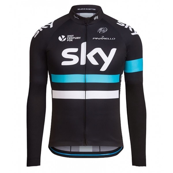 2016 Team Sky Pro nero Maglie Ciclismo Manica Lunga 86114-UG