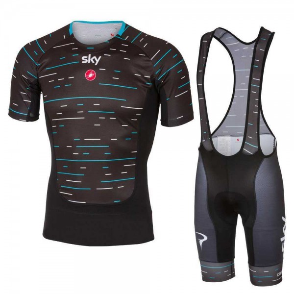 Sky Pro 2017 Prosecco abbigliamento Ciclismo Completo Maglia Ciclismo Corta e Salopette nero 27553-PD Sky Pro 2017 Prosecco abbigliamento Ciclismo Completo Maglia Ciclismo Corta e Salopette nero 27553-PD