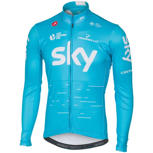 Sky Pro 2017 Maglie Ciclismo Manica Lunga blu 62634-YY Sky Pro 2017 Maglie Ciclismo Manica Lunga blu 62634-YY