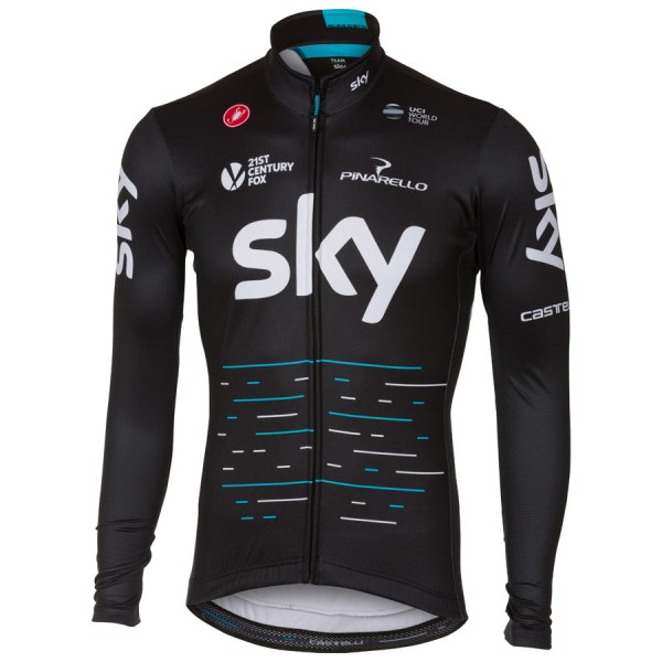 Sky Pro 2017 Maglie Ciclismo Manica Lunga nero 81915-IP Sky Pro 2017 Maglie Ciclismo Manica Lunga nero 81915-IP