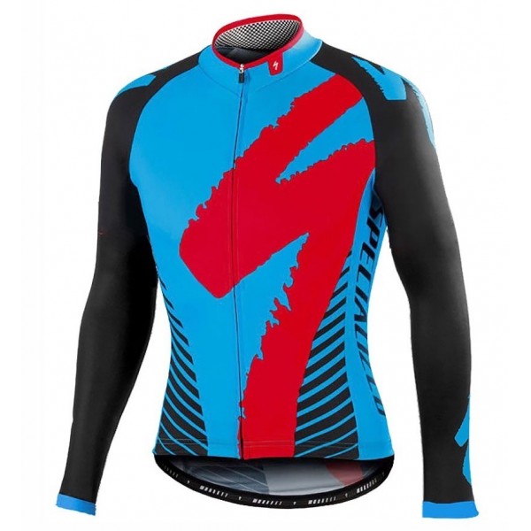 2016 Specialized Team LS nero -blu Maglie Ciclismo Manica Lunga 94006-DT