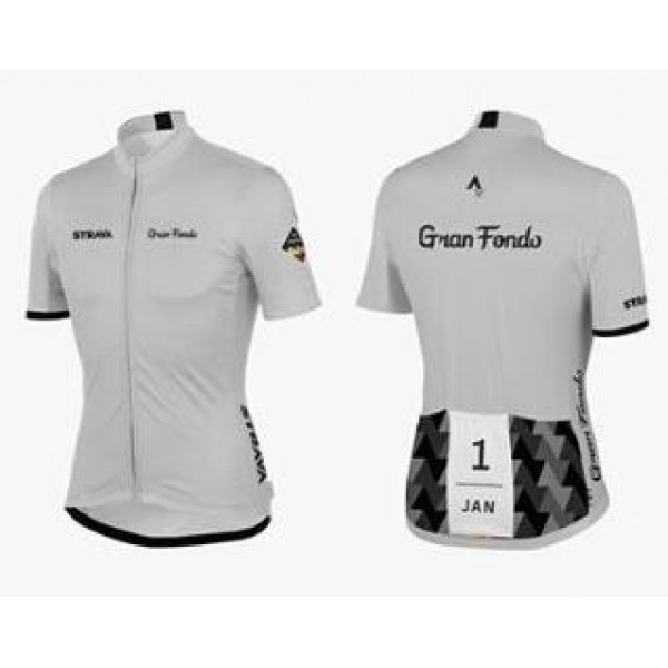 2016 Strava Maglia Ciclismo Manica Corta gris 26662-LP