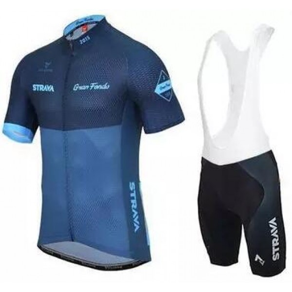 2016 Strava blu Nuovo abbigliamento Ciclismo Completo Maglia Ciclismo Corta e Salopette 34601-UI