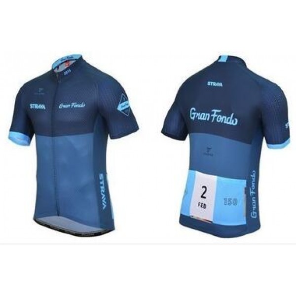 2016 Strava Maglia Ciclismo Manica Corta blu 34894-NS