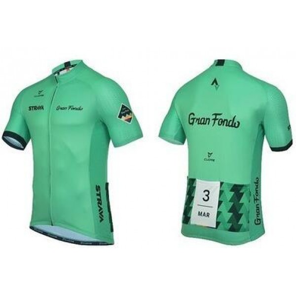 2016 Strava Maglia Ciclismo Manica Corta verde 96944-HK