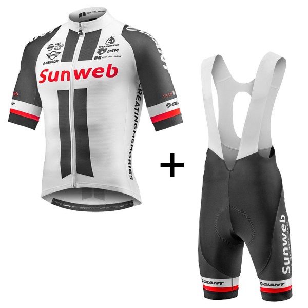 2017 Sunweb Pro bianco abbigliamento Ciclismo Completo Maglia Ciclismo Corta e Salopette 26577-NT