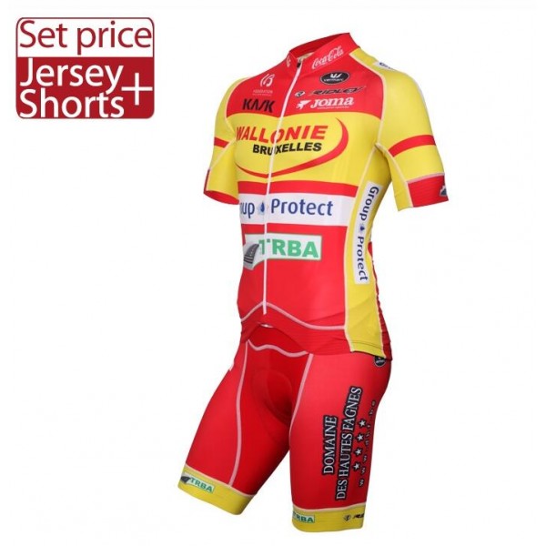 2016 WALLONIE BRUXELLES-GROUP PROTECT Nuovo abbigliamento Bici Completo Maglia Ciclismo Corta e Pantaloncini 26882-JN