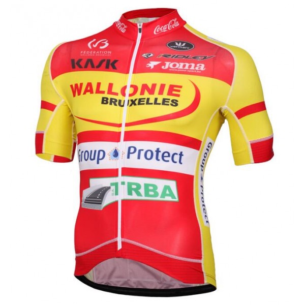 2016 WALLONIE BRUXELLES-GROUP PROTECT Maglia Ciclismo Manica Corta 46461-HT