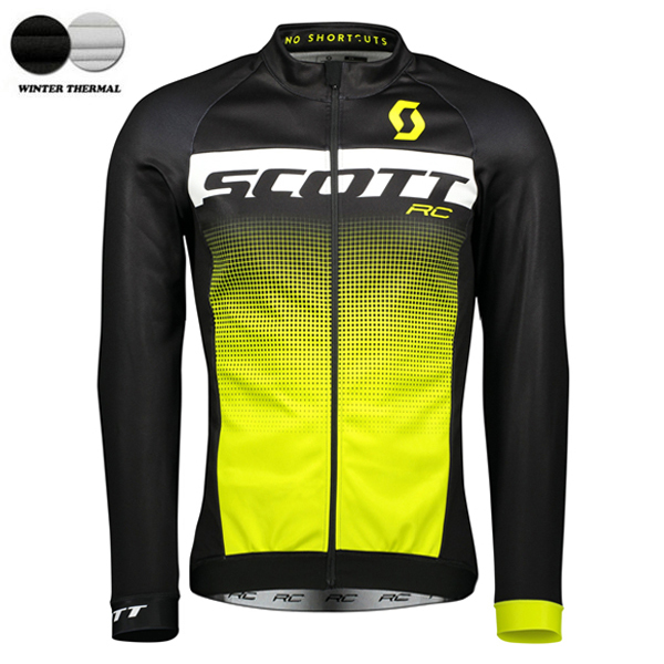 2018 SCOTT RC Pro winter thermal fleece Maglia Ciclismo Manica Lunga 32991WY
