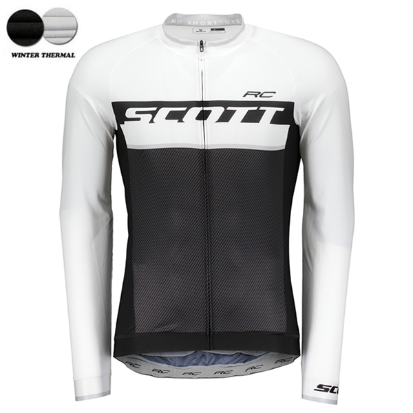 2018 SCOTT RC Pro winter thermal fleece Maglia Ciclismo Manica Lunga 64316WO