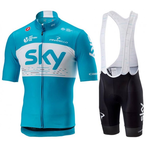 Squadre SKY 2018 blu abbigliamento Ciclismo Completo Maglia Ciclismo Corta e Salopette 68299HW Squadre SKY 2018 blu abbigliamento Ciclismo Completo Maglia Ciclismo Corta e Salopette 68299HW