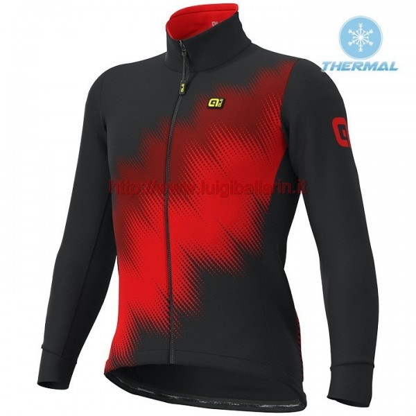 Completo Ciclismo 2019 ALE Pulse nero-rosso thermique Maglia Ciclismo Manica Lunga