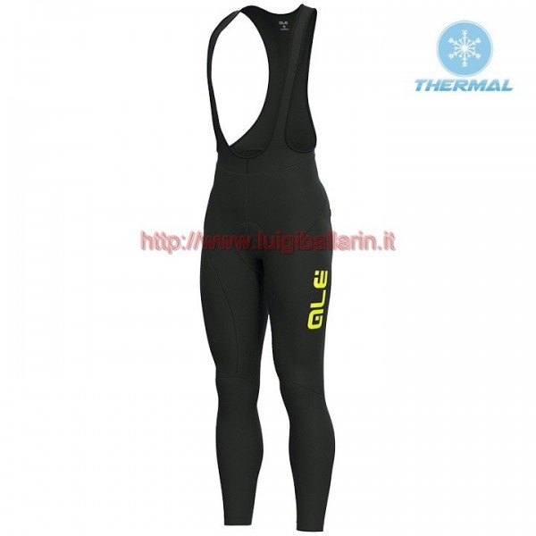 Completo Ciclismo 2019 ALE Slide nero-giallo Salopette Lunga Ciclismo thermique