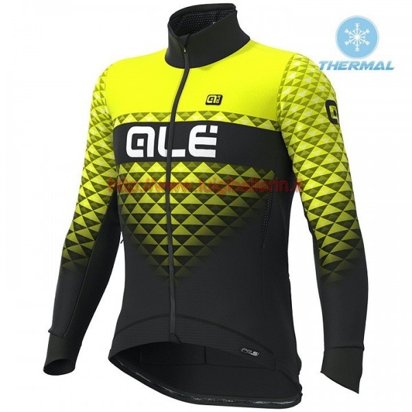 Completo Ciclismo 2019 ALE Summit nero-giallo thermique Maglia Ciclismo Manica Lunga