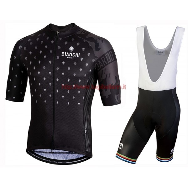 Completo Ciclismo 2019 Bianchi MTX nero abbigliamento Bici Completo Maglia Ciclismo Corta e Salopette