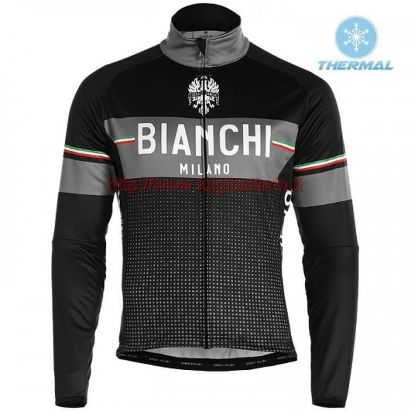 Completo Ciclismo 2019 Bianchi Milano XD nero thermique Maglia Ciclismo Manica Lunga