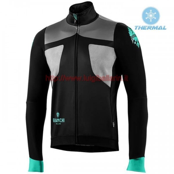 Completo Ciclismo 2019 Bianchi nero-Gris thermique Maglia Ciclismo Manica Lunga