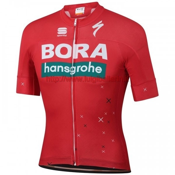 Completo Ciclismo 2019 Bora Hansgrohe Austria Fan rosso Maglia Ciclismo Manica Corta