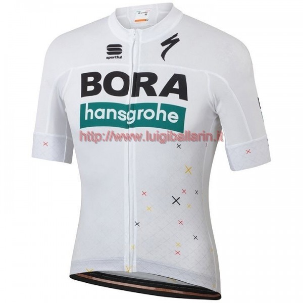 Completo Ciclismo 2019 Bora Hansgrohe Germany Fan bianca Maglia Ciclismo Manica Corta