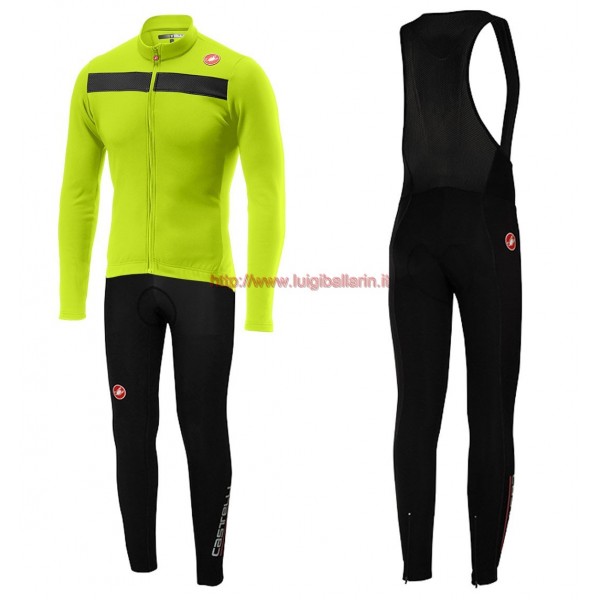 Completo Ciclismo 2019 Casteli Puro 3 giallo Maglia Ciclismo Manica Lunga e Salopette