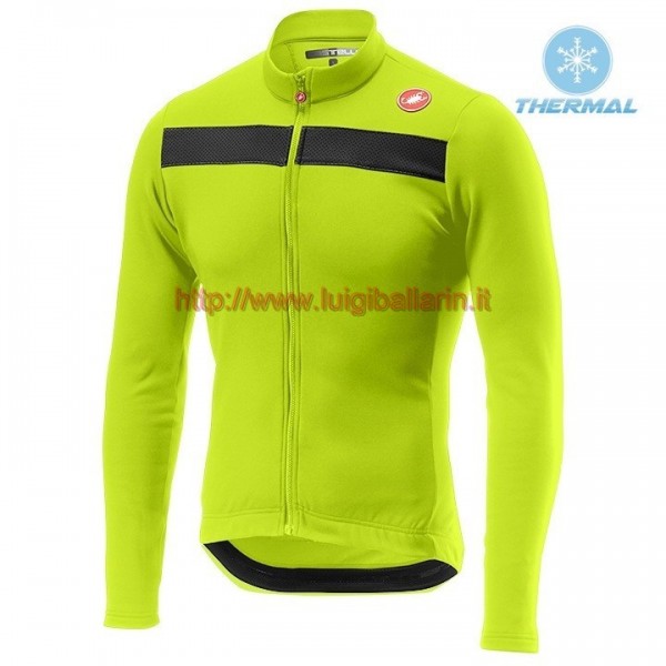 Completo Ciclismo 2019 Casteli Puro 3 giallo thermique Maglia Ciclismo Manica Lunga