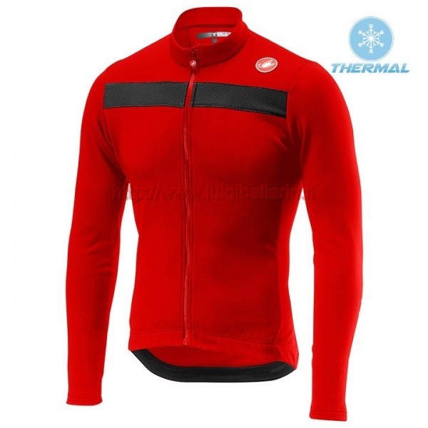 Completo Ciclismo 2019 Casteli Puro 3 rosso thermique Maglia Ciclismo Manica Lunga