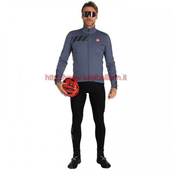 Completo Ciclismo 2019 Casteli Raddoppia 2 Gris Maglia Ciclismo Manica Lunga e Salopette
