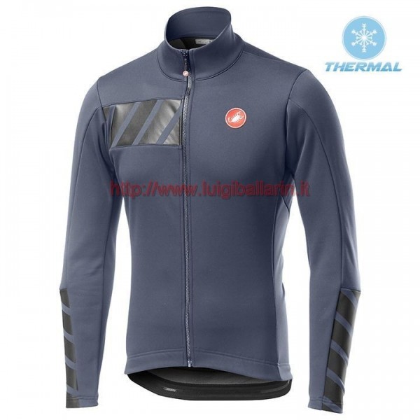 Completo Ciclismo 2019 Casteli Raddoppia 2 Gris thermique Maglia Ciclismo Manica Lunga