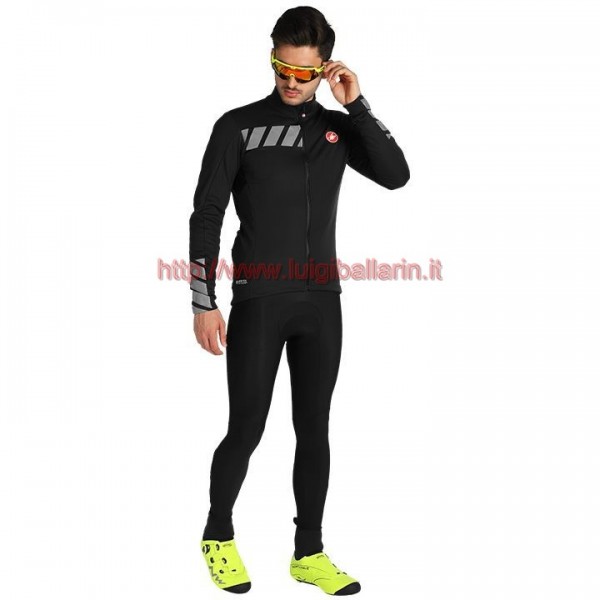 Completo Ciclismo 2019 Casteli Raddoppia 2 nero-bianca Maglia Ciclismo Manica Lunga e Salopette