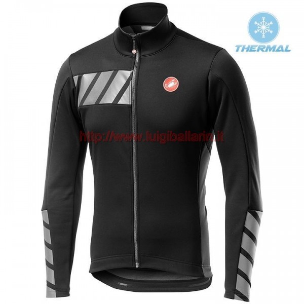 Completo Ciclismo 2019 Casteli Raddoppia 2 nero-bianca thermique Maglia Ciclismo Manica Lunga