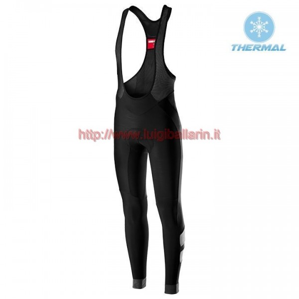 Completo Ciclismo 2019 Casteli Raddoppia 2 nero-rosso Salopette Lunga Ciclismo thermique