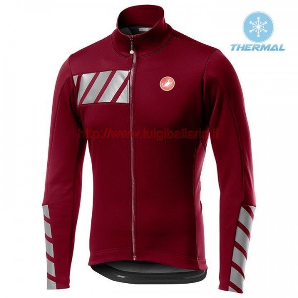 Completo Ciclismo 2019 Casteli Raddoppia 2 nero-rosso thermique Maglia Ciclismo Manica Lunga