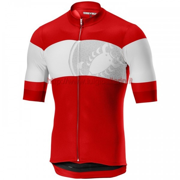 Completo Ciclismo 2019 Casteli Ruota rosso Maglia Ciclismo Manica Corta