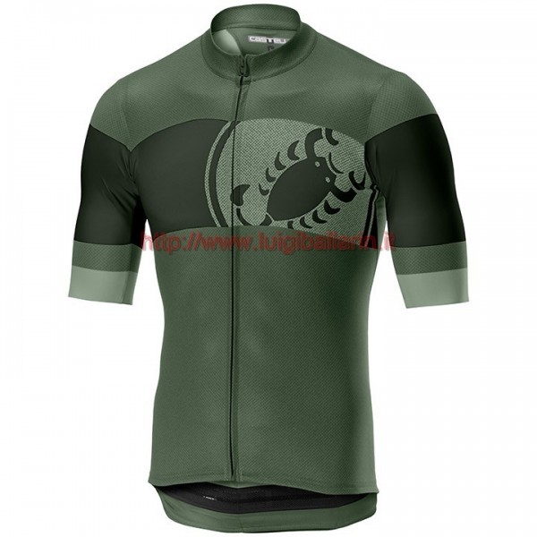 Completo Ciclismo 2019 Casteli Ruota verde Maglia Ciclismo Manica Corta