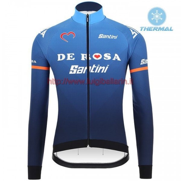 Completo Ciclismo 2019 Derosa Squadre Blu thermique Maglia Ciclismo Manica Lunga