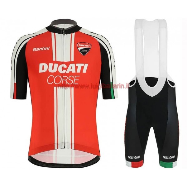 Completo Ciclismo 2019 Ducati rosso Squadre abbigliamento Bici Completo Maglia Ciclismo Corta e Salopette