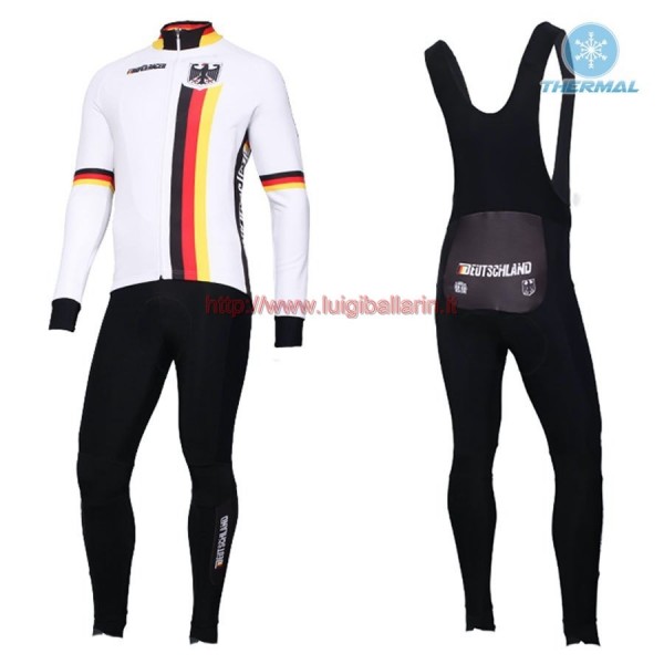 Completo Ciclismo 2019 Germany Country Squadre thermique Maglia Ciclismo Manica Lunga e Salopette Lunga