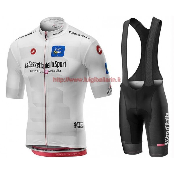 Completo Ciclismo 2019 Giro D'Italy Maglia Bianca abbigliamento Bici Completo Maglia Ciclismo Corta e Salopette
