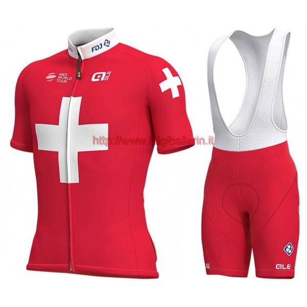 Completo Ciclismo 2019 Groupama FDJ Swiss Champion abbigliamento Bici Completo Maglia Ciclismo Corta e Salopette Completo Ciclismo 2019 Groupama FDJ Swiss Champion abbigliamento Bici Completo Maglia Ciclismo Corta e Salopette