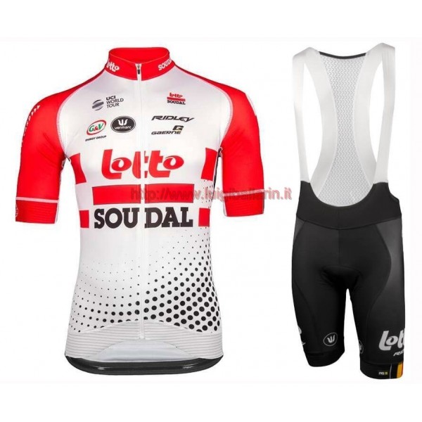 Completo Ciclismo 2019 Lotto Soudal Squadre abbigliamento Bici Completo Maglia Ciclismo Corta e Salopette