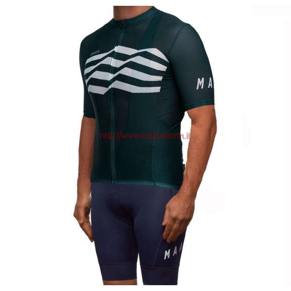 Completo Ciclismo 2019 MAAP M-Flag ultra verde abbigliamento Bici Completo Maglia Ciclismo Corta e Salopette