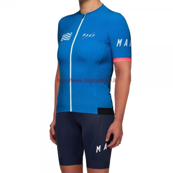 Completo Ciclismo 2019 MAAP Prime Blu donna abbigliamento Bici Completo Maglia Ciclismo Corta e Salopette