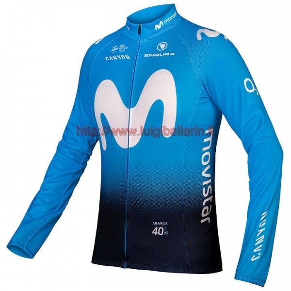 Completo Ciclismo 2019 Movistar Squadre Maglia Ciclismo Manica Lunga