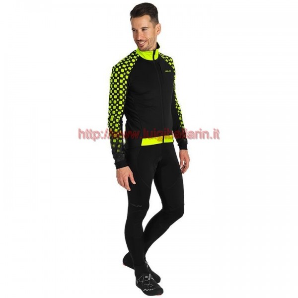 Completo Ciclismo 2019 Nalini CRIT 3L 2.0 nero-giallo Maglia Ciclismo Manica Lunga e Salopette