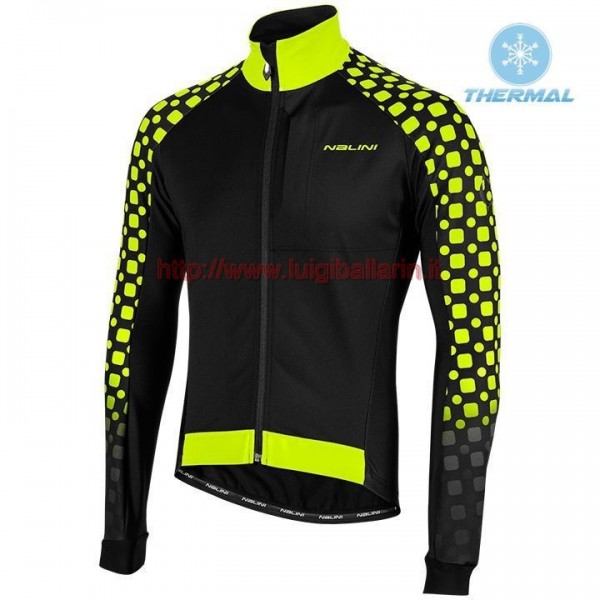 Completo Ciclismo 2019 Nalini CRIT 3L 2.0 nero-giallo thermique Maglia Ciclismo Manica Lunga