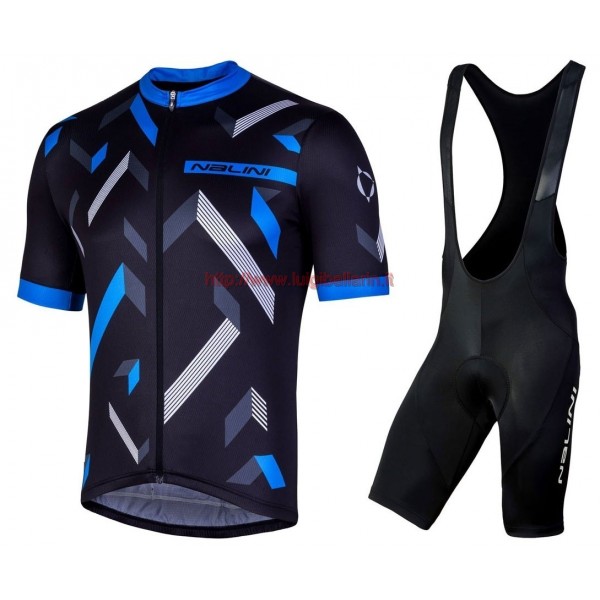 Completo Ciclismo 2019 Nalini Descesa 2.0 nero-Blu abbigliamento Bici Completo Maglia Ciclismo Corta e Salopette