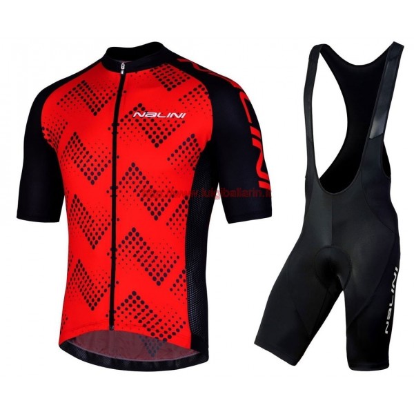 Completo Ciclismo 2019 Nalini Podio 2.0 rosso abbigliamento Bici Completo Maglia Ciclismo Corta e Salopette